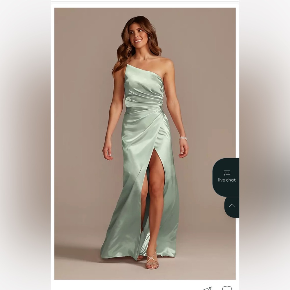 Galina Signature Charmeuse One Shoulder Bridesmaid Dress Sz 10